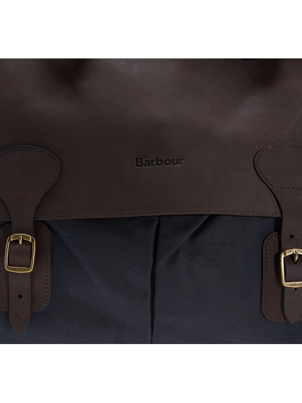 Barbour Wax Leather Briefcase In Navy UBA0004NY91